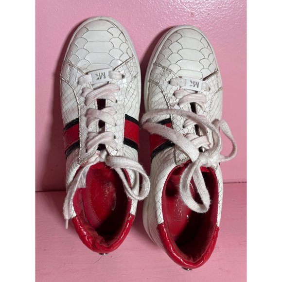 Girls Michael Kors Sneakers Size 5 White and Red - Picture 4 of 11